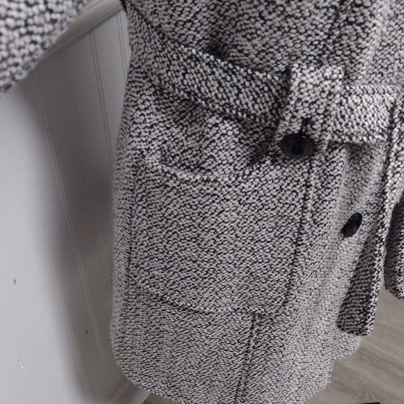 Liz Claiborne Gray Hooded Trench Coat 43%Polyester 39%Wool 6%Rayon - Picture 5 of 16